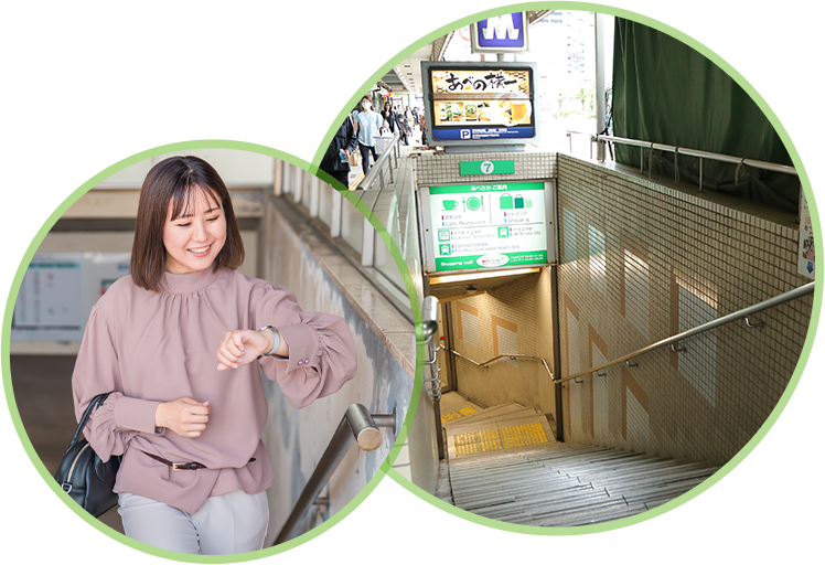 天王寺駅から徒歩1分（地下鉄谷町線7号出口）